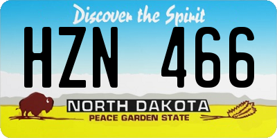 ND license plate HZN466