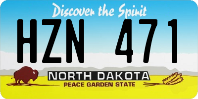 ND license plate HZN471