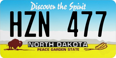 ND license plate HZN477