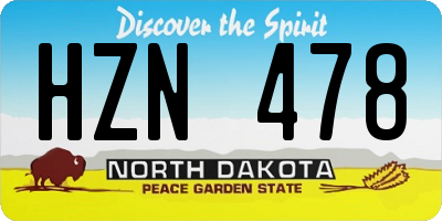 ND license plate HZN478