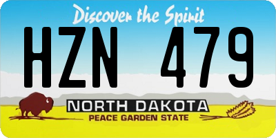 ND license plate HZN479