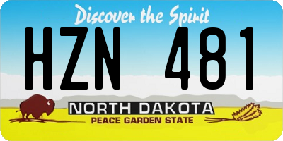 ND license plate HZN481