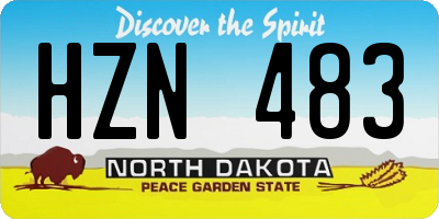 ND license plate HZN483