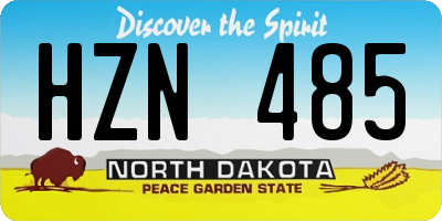 ND license plate HZN485