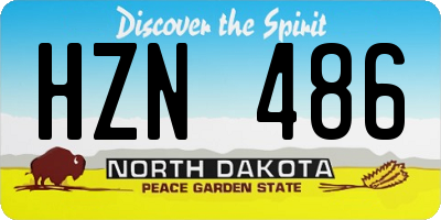 ND license plate HZN486