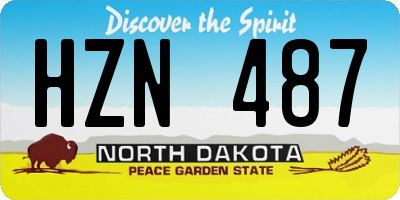 ND license plate HZN487