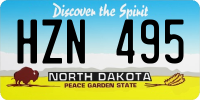 ND license plate HZN495