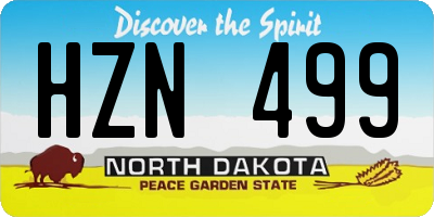ND license plate HZN499