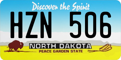 ND license plate HZN506