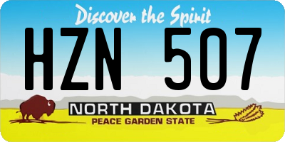 ND license plate HZN507