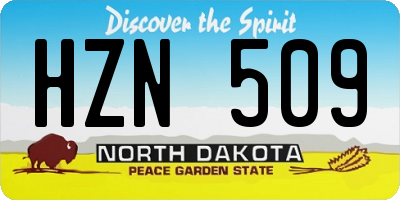 ND license plate HZN509
