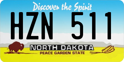 ND license plate HZN511