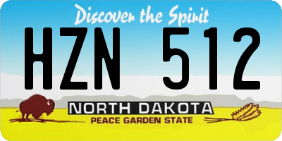 ND license plate HZN512