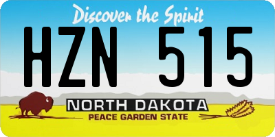 ND license plate HZN515