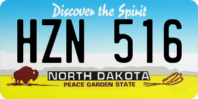 ND license plate HZN516