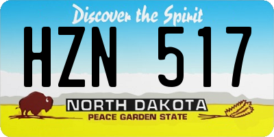ND license plate HZN517