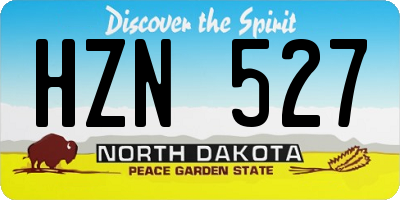 ND license plate HZN527