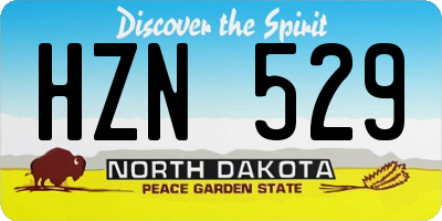 ND license plate HZN529