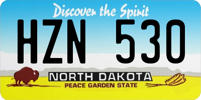 ND license plate HZN530