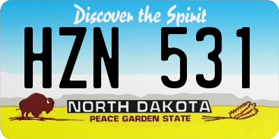 ND license plate HZN531
