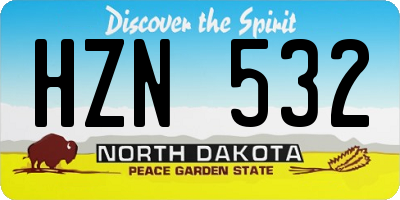 ND license plate HZN532