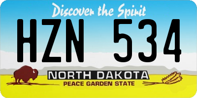 ND license plate HZN534