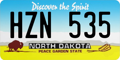 ND license plate HZN535