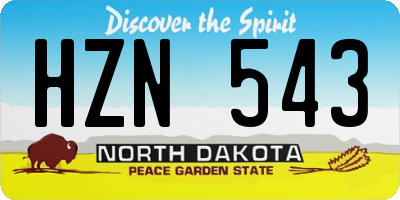 ND license plate HZN543