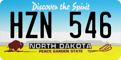 ND license plate HZN546