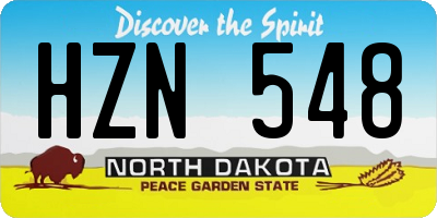 ND license plate HZN548