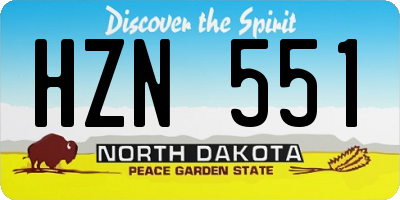 ND license plate HZN551