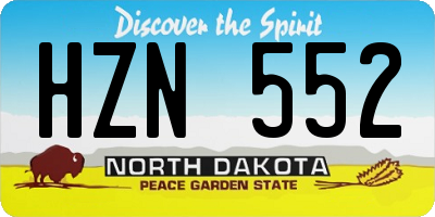 ND license plate HZN552