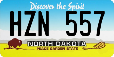 ND license plate HZN557
