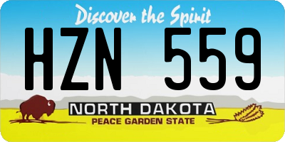 ND license plate HZN559
