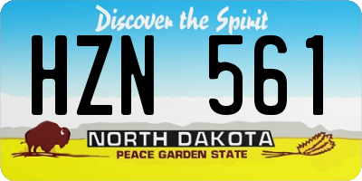 ND license plate HZN561