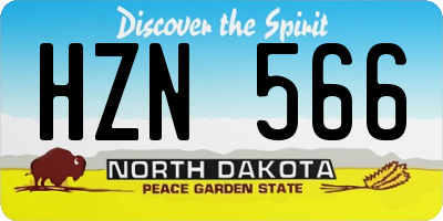 ND license plate HZN566