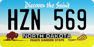 ND license plate HZN569