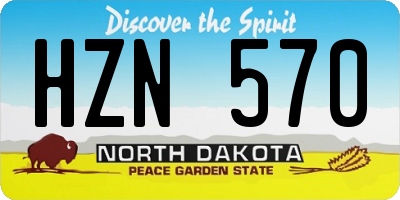 ND license plate HZN570