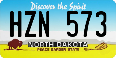 ND license plate HZN573