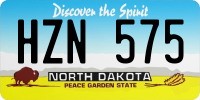 ND license plate HZN575