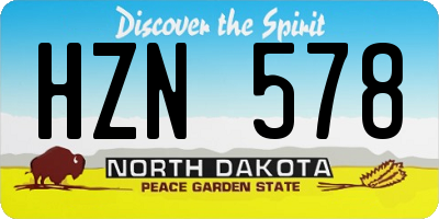 ND license plate HZN578