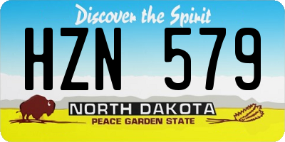 ND license plate HZN579