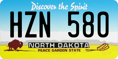 ND license plate HZN580