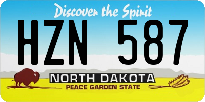 ND license plate HZN587