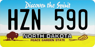 ND license plate HZN590