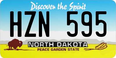 ND license plate HZN595