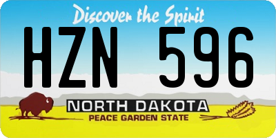 ND license plate HZN596