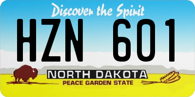 ND license plate HZN601