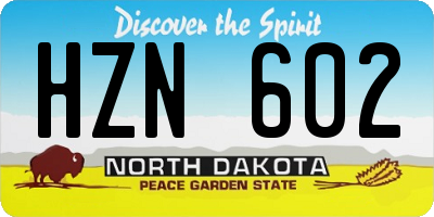 ND license plate HZN602