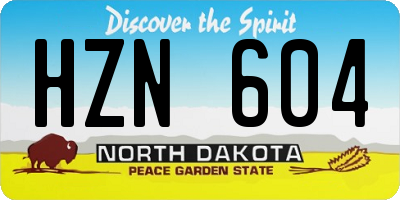 ND license plate HZN604